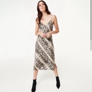 Cami NYC the Raven Silk Bias Slip Dress in Snake Midi Dress